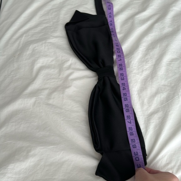 Saint Laurent- Black Silk Oversized Tuxedo Style Bow Belt